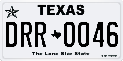 TX license plate DRR0046