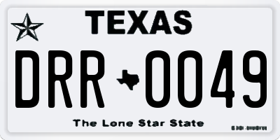 TX license plate DRR0049