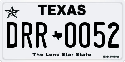 TX license plate DRR0052