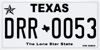 TX license plate DRR0053