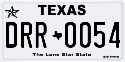 TX license plate DRR0054