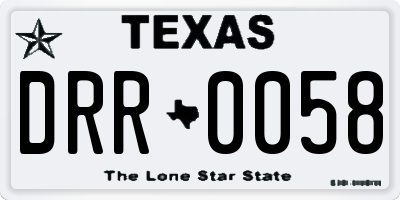 TX license plate DRR0058