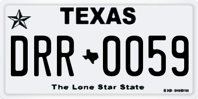 TX license plate DRR0059
