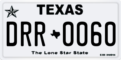 TX license plate DRR0060