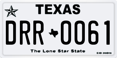TX license plate DRR0061