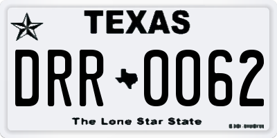TX license plate DRR0062