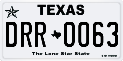 TX license plate DRR0063