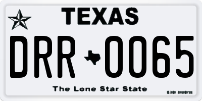 TX license plate DRR0065