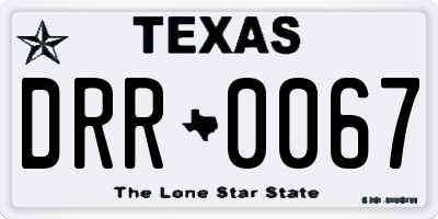 TX license plate DRR0067