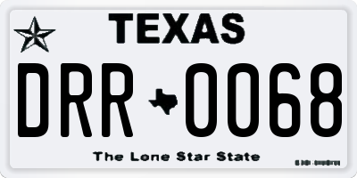 TX license plate DRR0068
