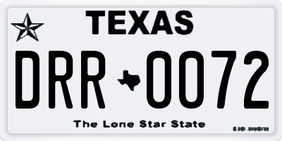 TX license plate DRR0072