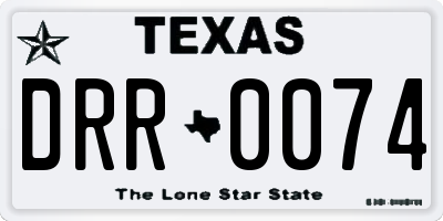 TX license plate DRR0074