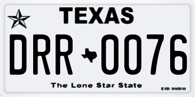 TX license plate DRR0076