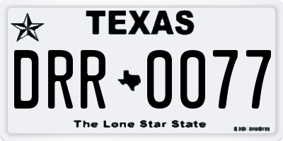 TX license plate DRR0077