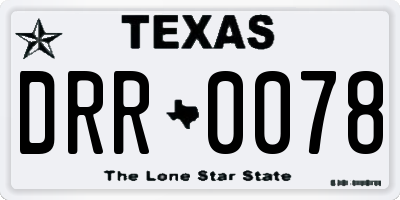 TX license plate DRR0078
