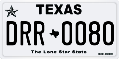 TX license plate DRR0080