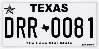 TX license plate DRR0081