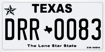 TX license plate DRR0083