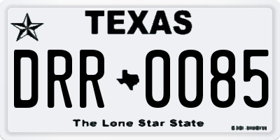 TX license plate DRR0085