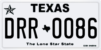 TX license plate DRR0086