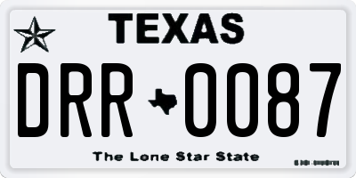 TX license plate DRR0087