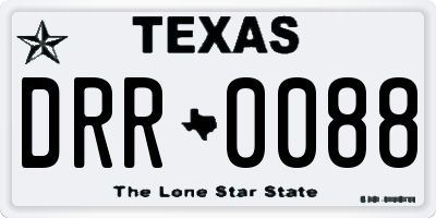 TX license plate DRR0088