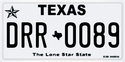 TX license plate DRR0089