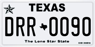 TX license plate DRR0090