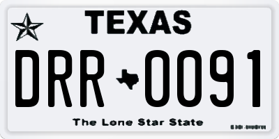 TX license plate DRR0091