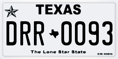 TX license plate DRR0093