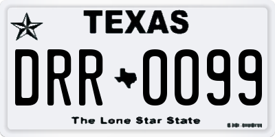 TX license plate DRR0099