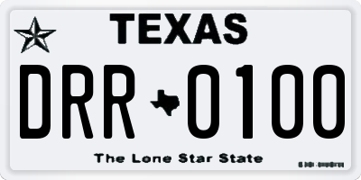 TX license plate DRR0100