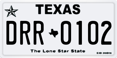 TX license plate DRR0102
