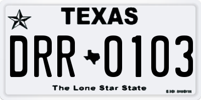 TX license plate DRR0103