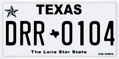 TX license plate DRR0104