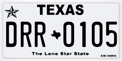 TX license plate DRR0105