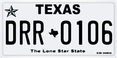 TX license plate DRR0106