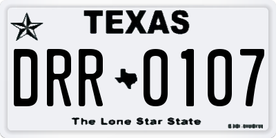TX license plate DRR0107