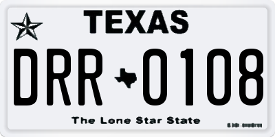 TX license plate DRR0108