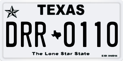 TX license plate DRR0110
