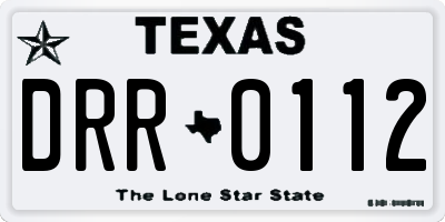 TX license plate DRR0112