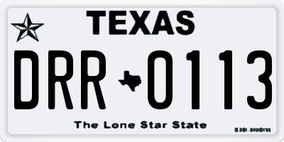 TX license plate DRR0113