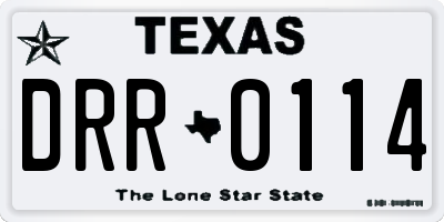 TX license plate DRR0114
