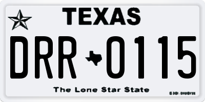 TX license plate DRR0115