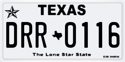 TX license plate DRR0116