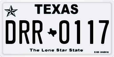 TX license plate DRR0117