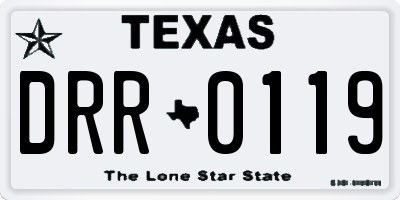 TX license plate DRR0119