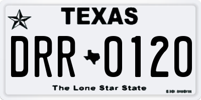 TX license plate DRR0120