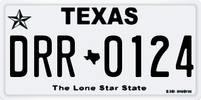 TX license plate DRR0124