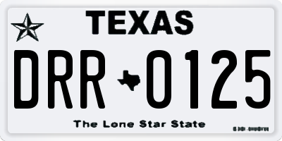 TX license plate DRR0125